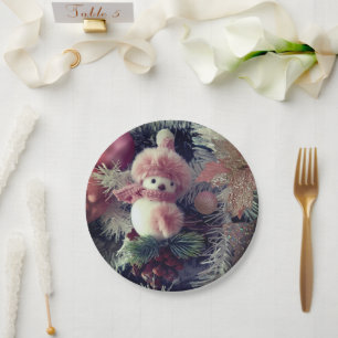 Snowman Christmas Paper Plate