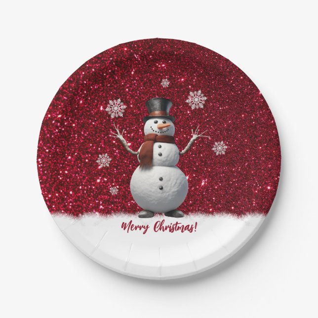 Snowman- Christmas- Paper Plates (Front)