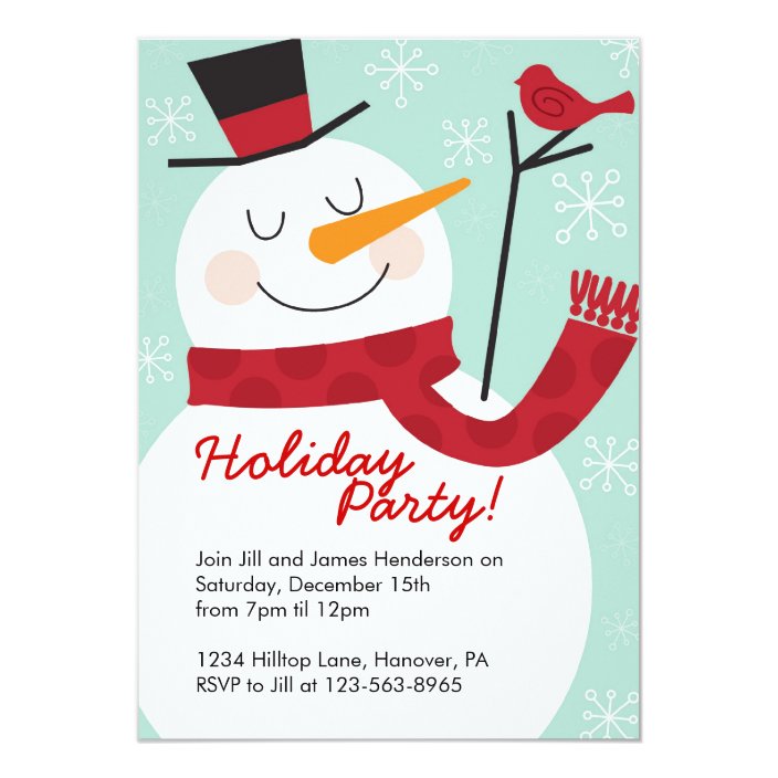 Snowman Christmas Party Invitations | Zazzle.com