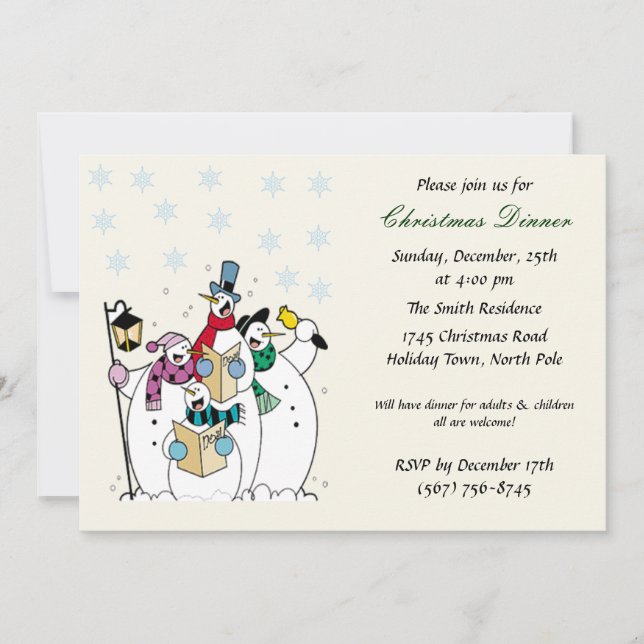 Snowman Christmas Party Invitations (Front)