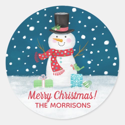 Snowman Christmas Personalized Sticker