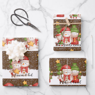 Snowman, Christmas Personalized Wrapping Paper