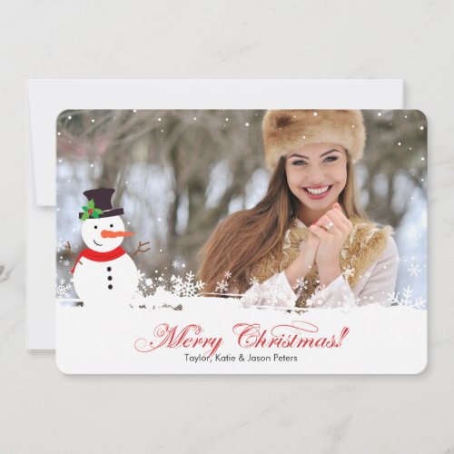 Snowman Christmas Photo Card