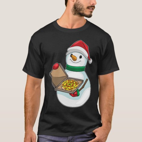 Snowman Christmas Pizza T_Shirt