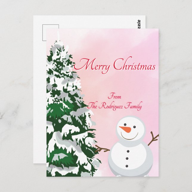 Snowman Christmas  Postcard (Front/Back)