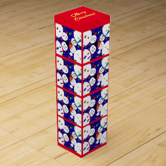 Snowman Christmas Red Wine Gift Box