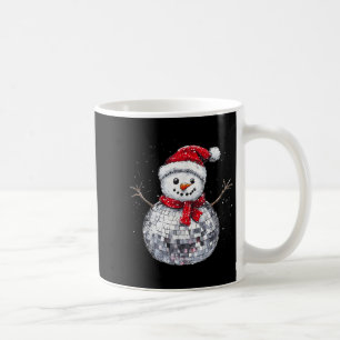 Snowman Christmas Retro Santa Hat Disco Ball Match Coffee Mug
