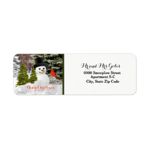 Snowman Christmas Return Address Label