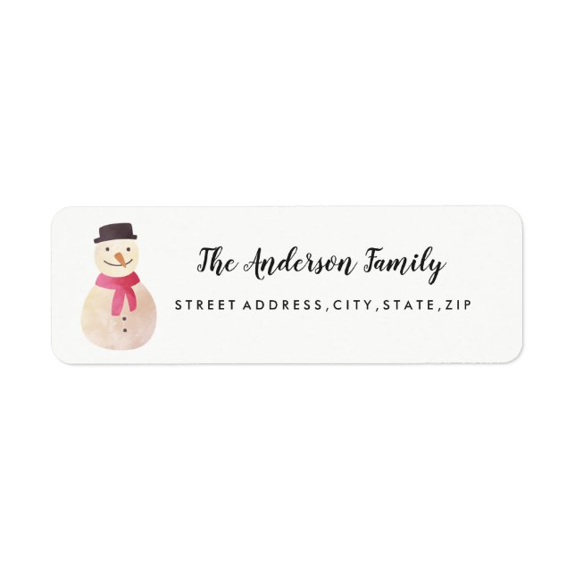 Snowman Christmas Return Address Label (Front)