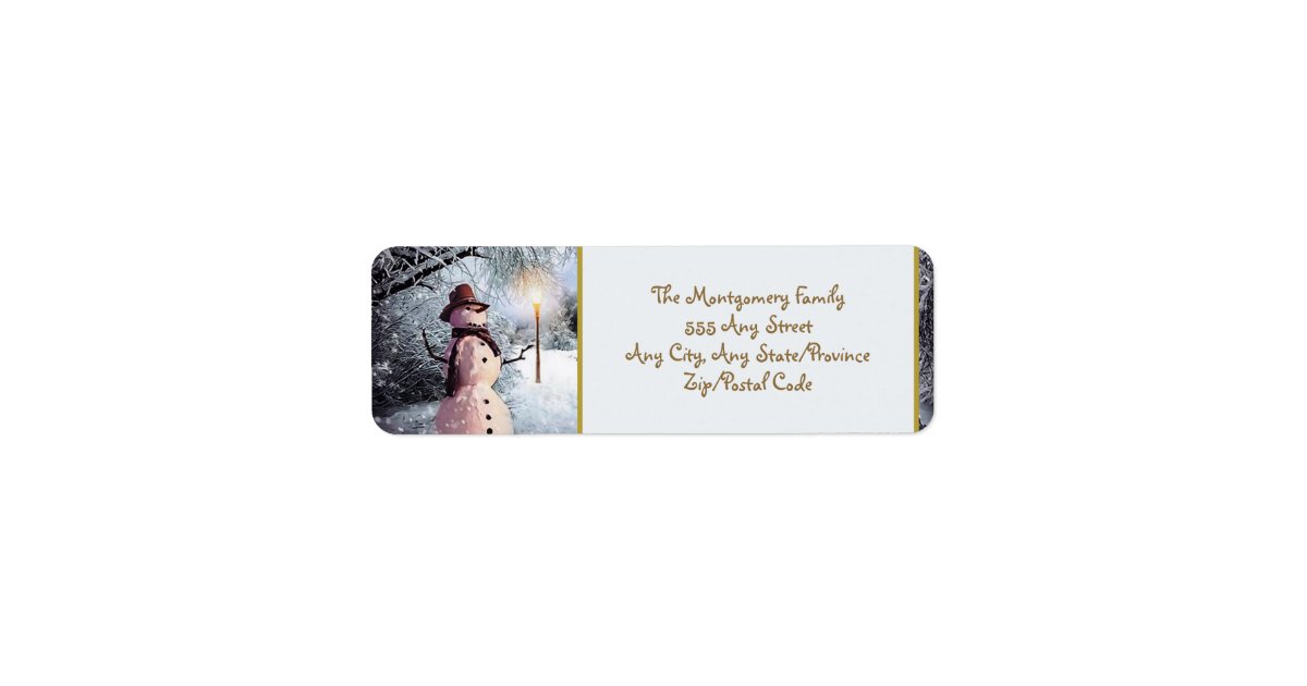 Snowman Christmas Return Label | Zazzle