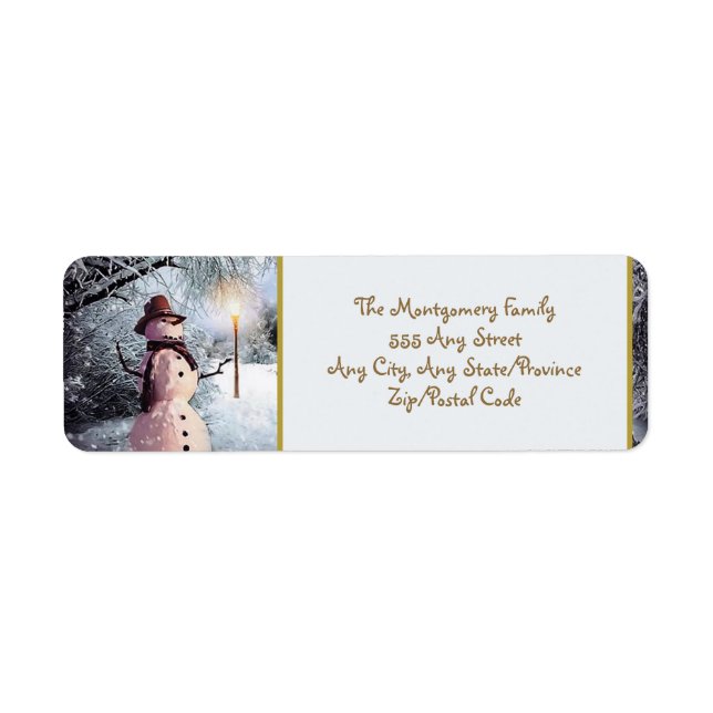 Snowman Christmas Return  Label (Front)