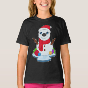 Snowman Christmas Santa hat T-Shirt