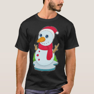 Snowman Christmas Santa hat T-Shirt