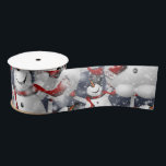 Snowman Christmas  Satin Ribbon<br><div class="desc">Snowman ribbon dancing in the snow jolly little man this time of year he is happy when you wrap up your presents.  Purchase yours today by clicking the store link.</div>