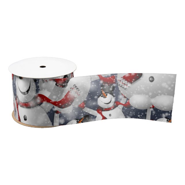 Snowman Christmas  Satin Ribbon (Spool)