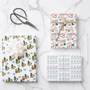 Snowman Christmas Sheets Wrapping Paper Pineapple 