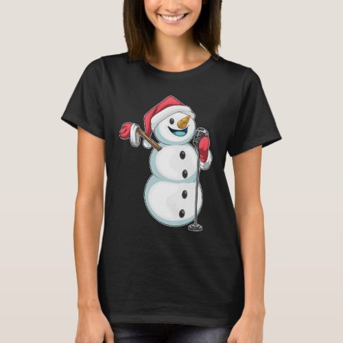 Snowman Christmas Singer T_Shirt