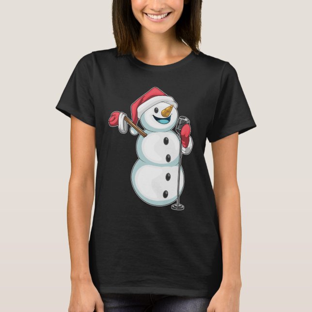 Snowman Christmas Singer T-Shirt (Front)
