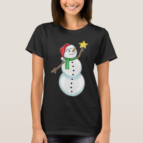 Snowman Christmas Star T_Shirt