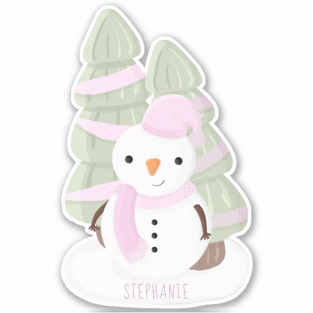 Snowman Christmas Sticker (Front)
