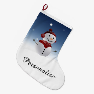 Snowman Christmas Stocking - Personalized Name