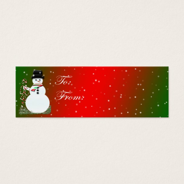 Snowman Christmas Tag Card (Front)
