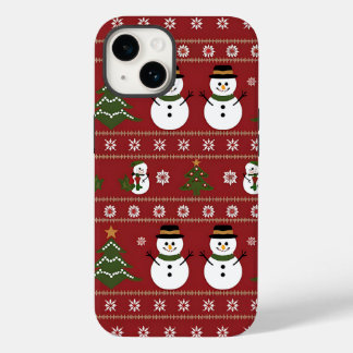 Snowman Christmas Tee Holiday Winter Sweater Style Case-Mate iPhone 14 Case