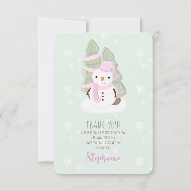Snowman Christmas Thank You Invitation (Front)