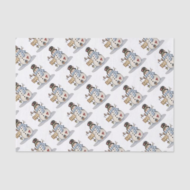 Snowman Christmas Tissue Paper (Front)