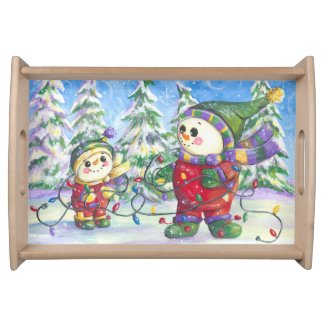 Snowman Christmas tray