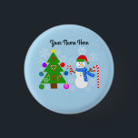 Snowman & Christmas Tree #2 Button<br><div class="desc">Snowman & Christmas Tree #2</div>