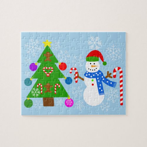 Snowman  Christmas Tree 2 Jigsaw Puzzle
