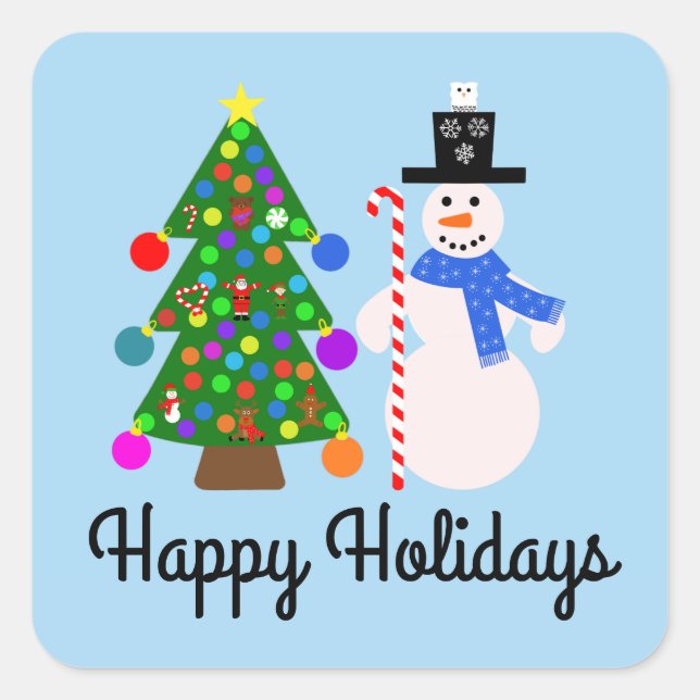 Snowman & Christmas Tree #3-2 Stickers (Front)