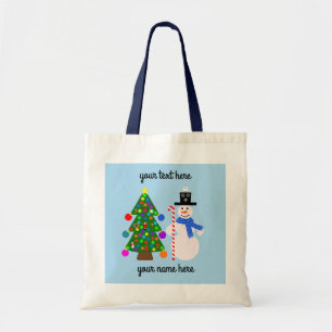 Snowman & Christmas Tree #3 Tote Bag