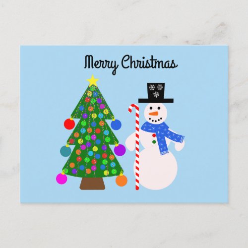 Snowman  Christmas Tree 4_2 Postcard