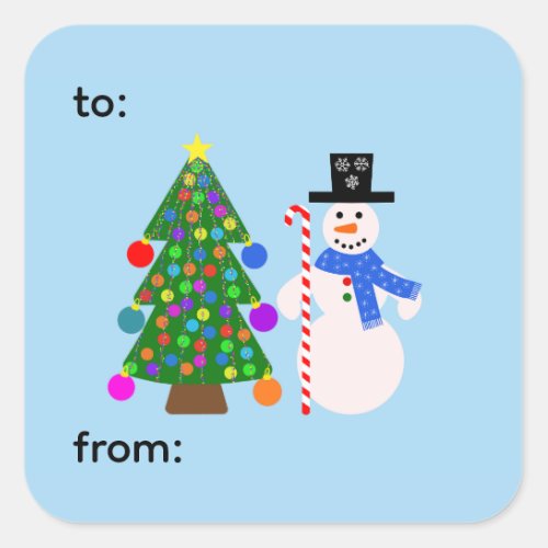 Snowman  Christmas Tree 4_3 Stickers
