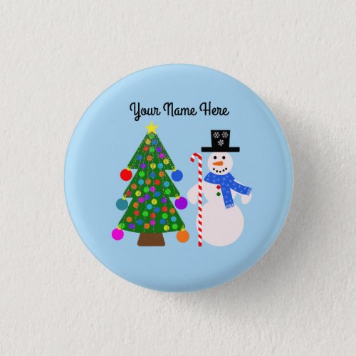Snowman  Christmas Tree 4 Button