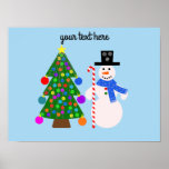 Snowman & Christmas Tree #4 Poster<br><div class="desc">Snowman & Christmas Tree #4</div>