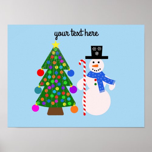 Snowman  Christmas Tree 4 Poster