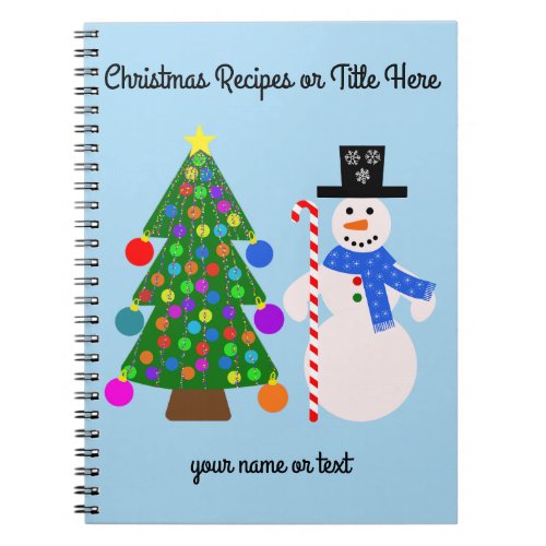 Snowman  Christmas Tree 4 Spiral Notebook