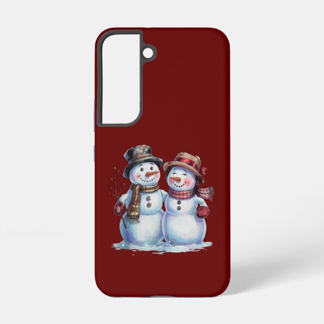 Snowman Christmas Vintage Holiday Samsung Galaxy Case (Back)