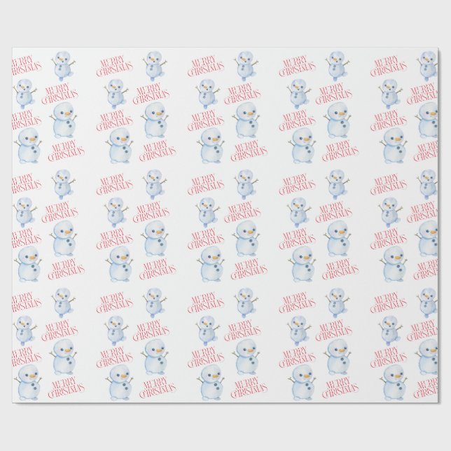 Snowman Christmas Wrapping Paper (Flat)