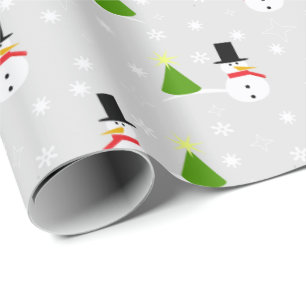 Snowman Christmas Wrapping Paper Gift Wrap