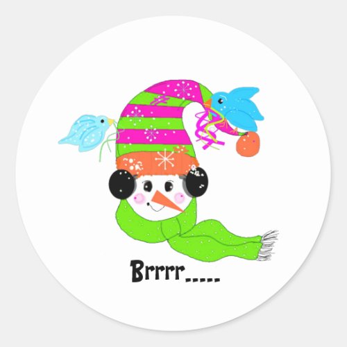 Snowman Classic Round Sticker