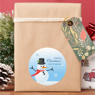 Snowman Classic Round Sticker
