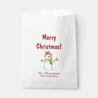 Snowman Classroom Favor Bag