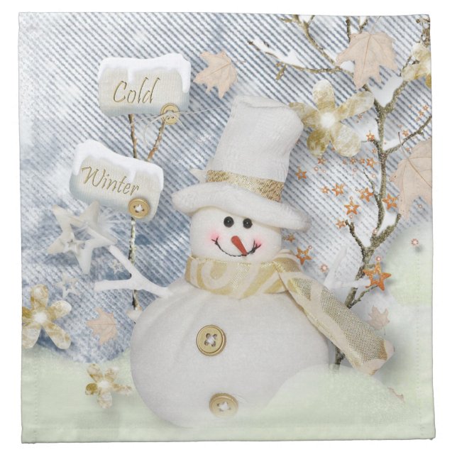 Snowman Cloth Napkin (Front)