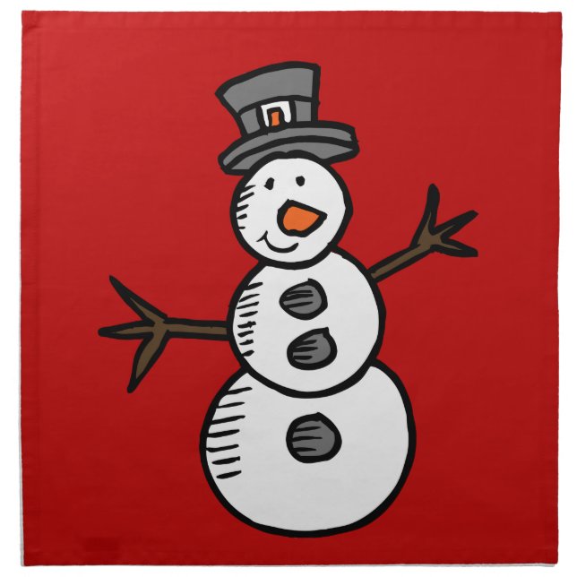 Snowman Cloth Napkin (Front)