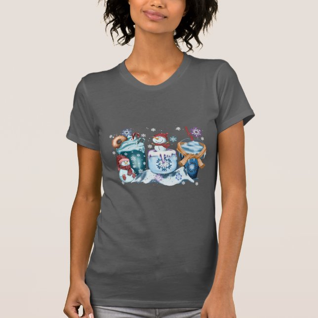 Snowman Coffee Short Sleeve Shirts (Front)