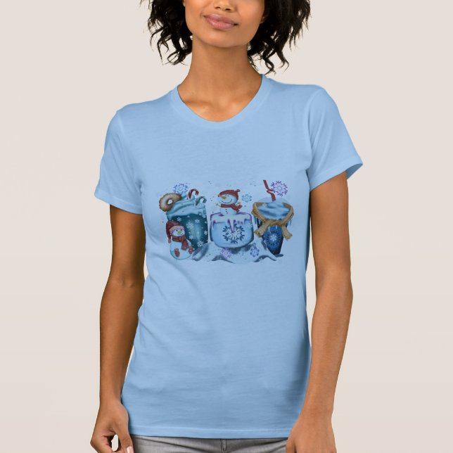 Snowman Coffee Short Sleeve Shirts (Front)
